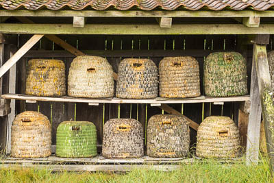 Bienenkörbe in der Lüneburger Heide